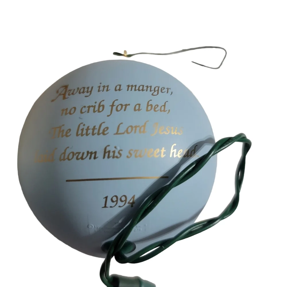 Vintage 1994 Hallmark Away In A Manger Magic  Lighted‎ Ornament Dated with box